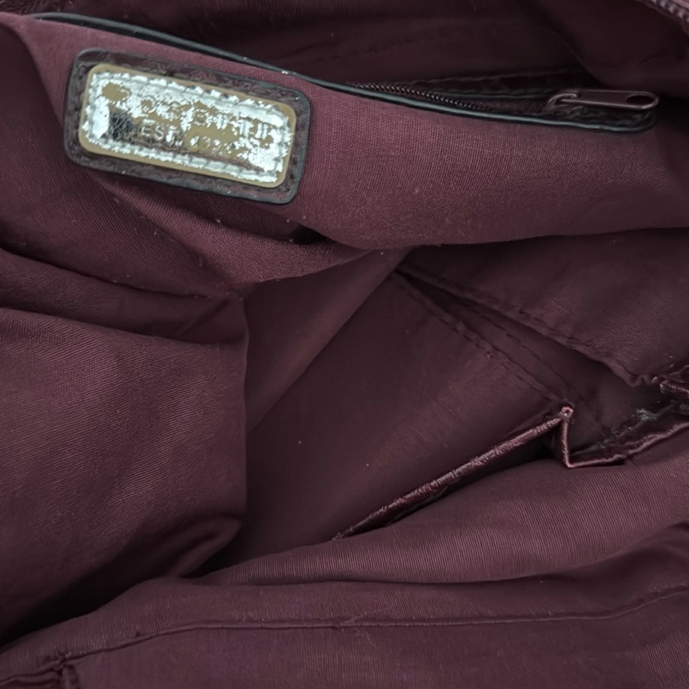 Burgundy Faux Leather Hobo Bag - Picture 5 of 11
